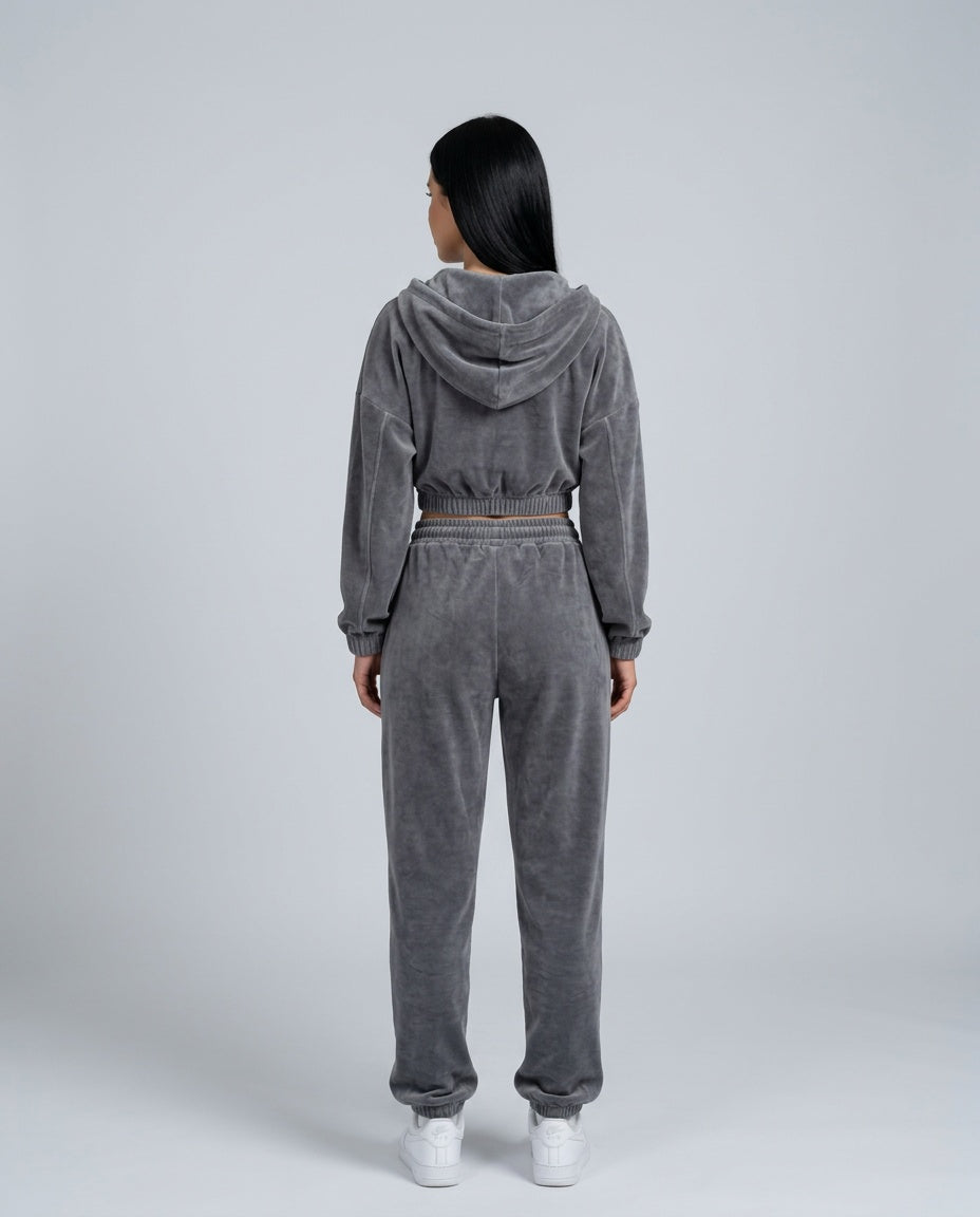 Lena | Zip Crop Top & Relaxed Trouser Two-Piece Set