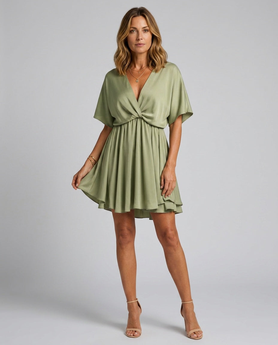 Skylar | V-Neck Wrap Midi Dress