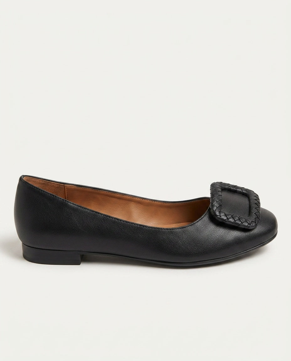 Stella | Leather-Look Cushioned Ballerina Flats