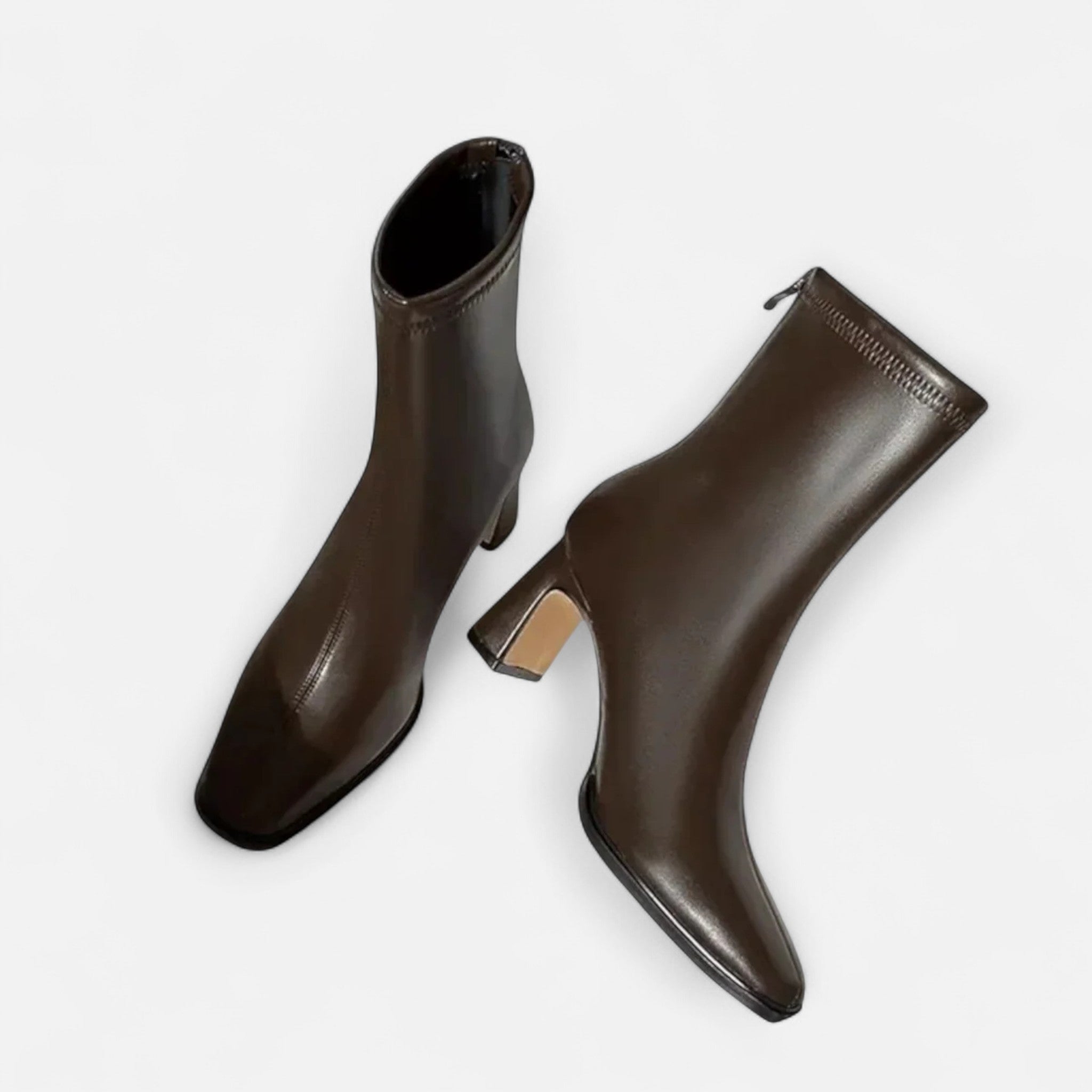 Sabine | Square Toe Block Heel Ankle Boots