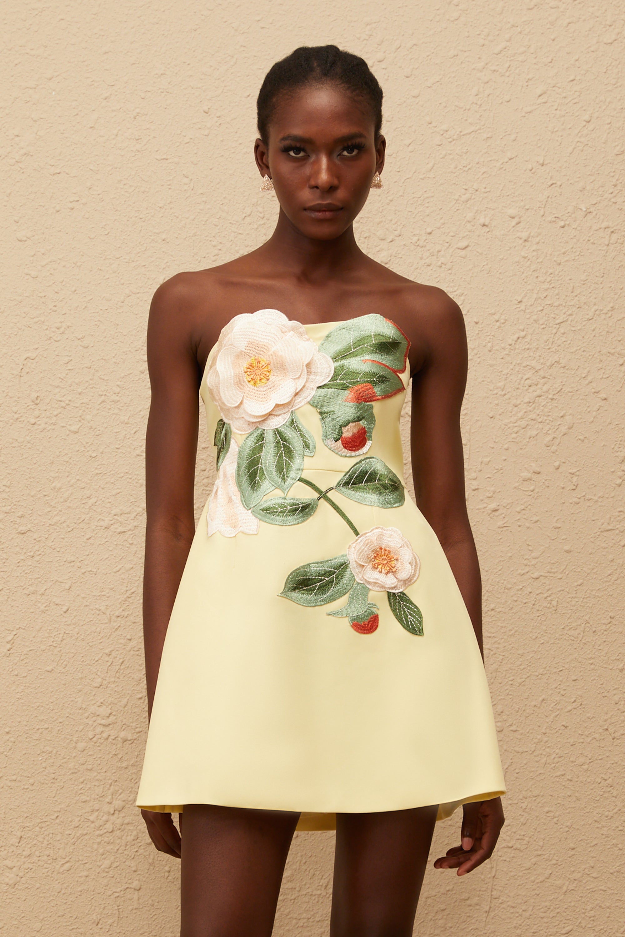 Alejandra | Off-Shoulder Floral Embroidered Mini Dress