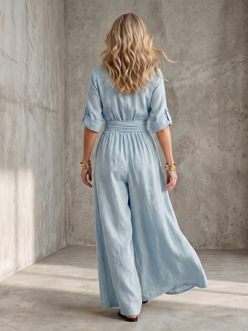 Alejandra | Cross Front Wide Leg Jumpsuit