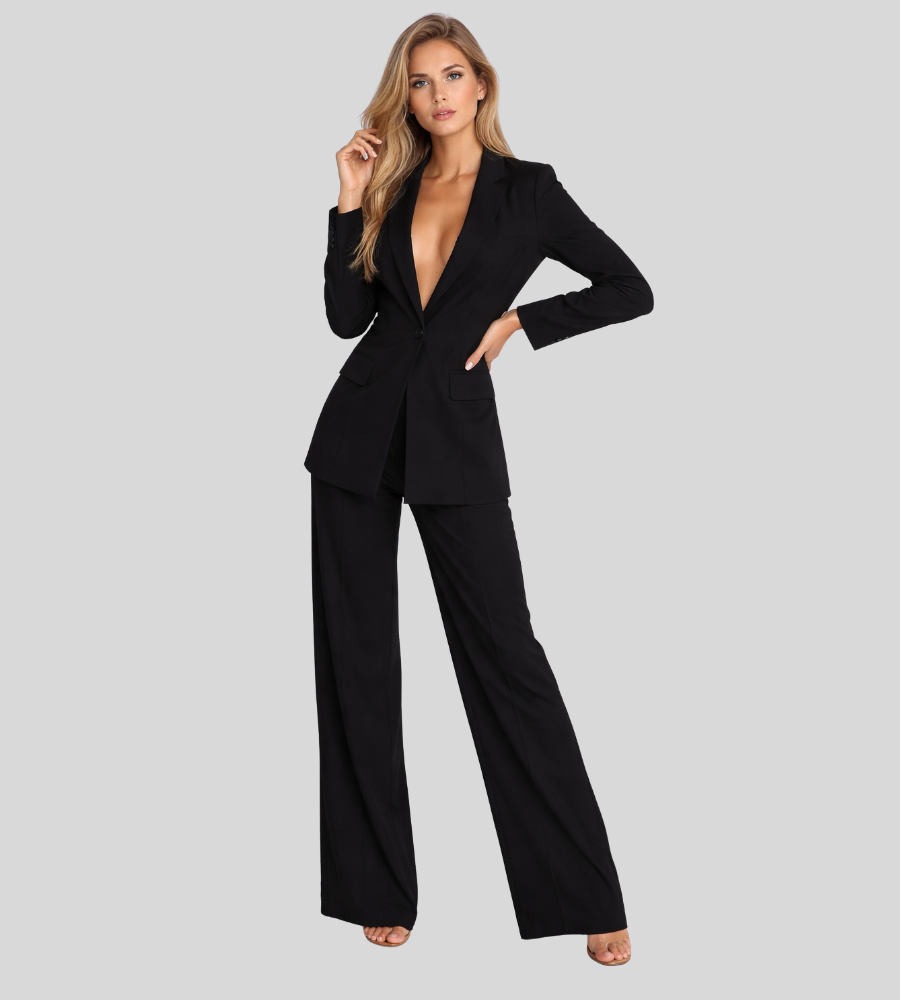 Gabriela | Tailored Wide-Leg Blazer & Trouser Suit Set