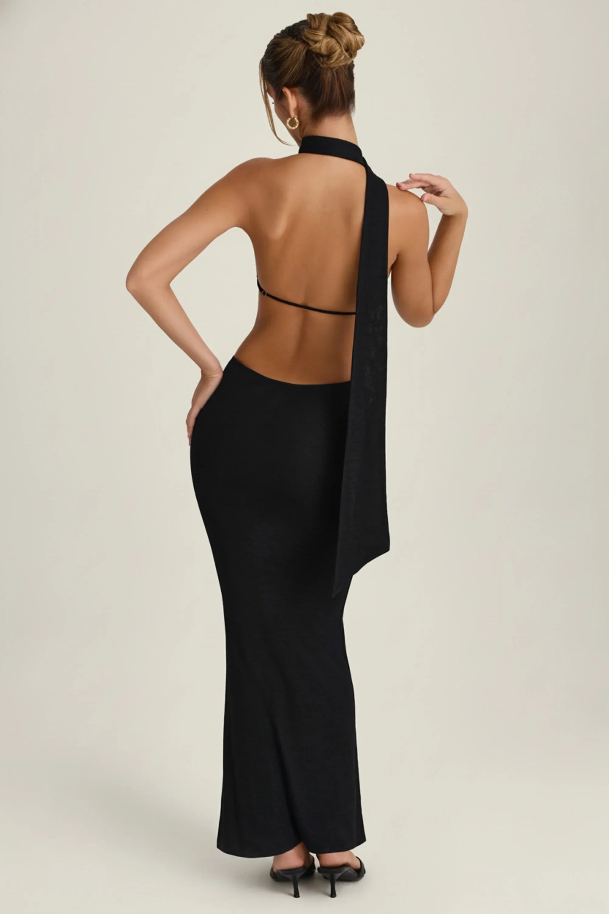 Micaela | Cut-Out Halterneck Knit Maxi Dress