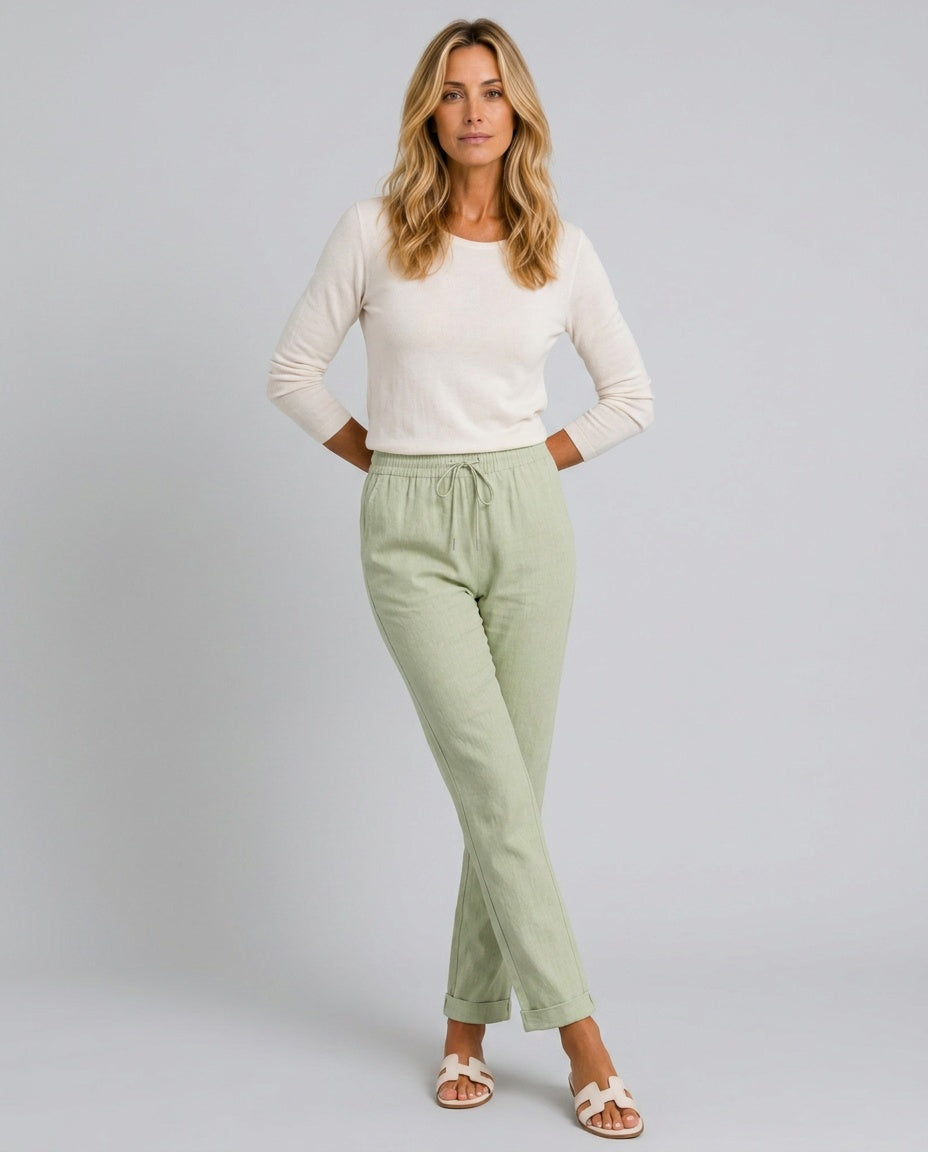Marisol | Relaxed Straight Leg Linen-Blend Trousers