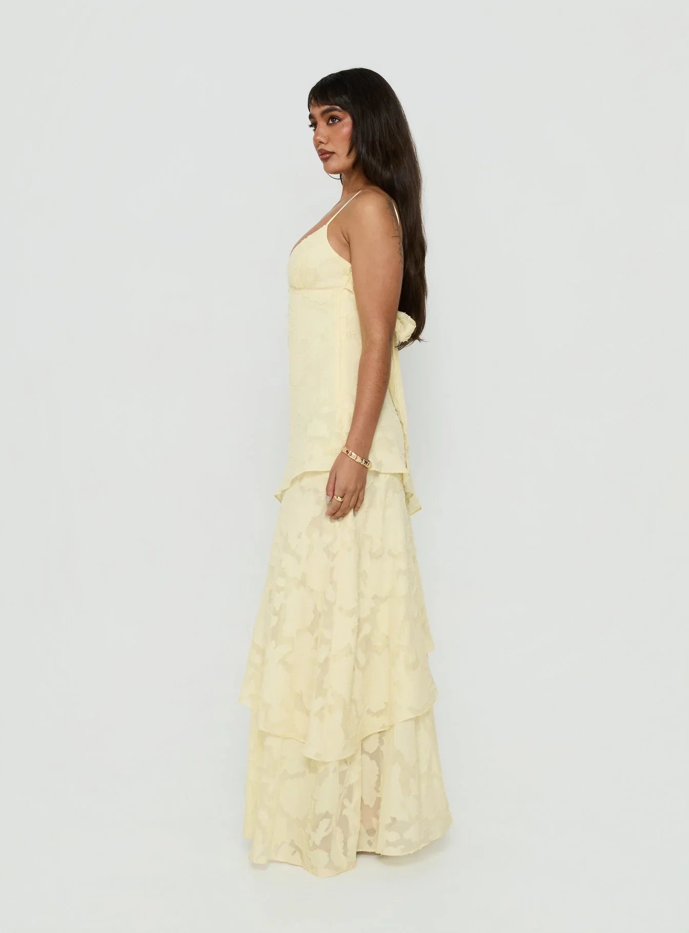 Lyricah | Tiered Floral Print Spaghetti Strap Maxi Dress