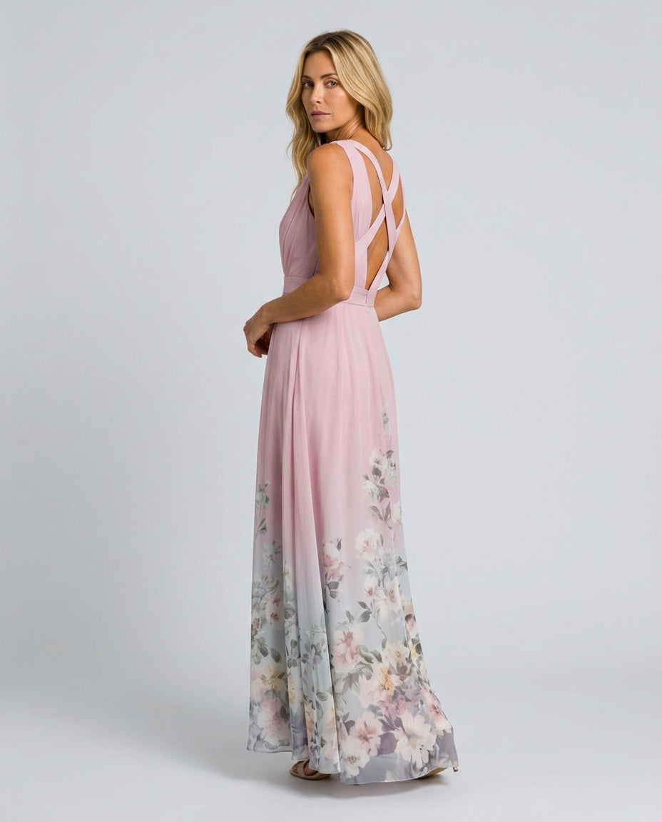 Vivienne | Floral Print Flowing Maxi Dress