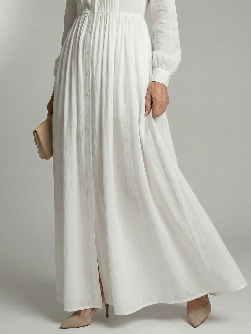Lioren | Soft Flow White Maxi Dress