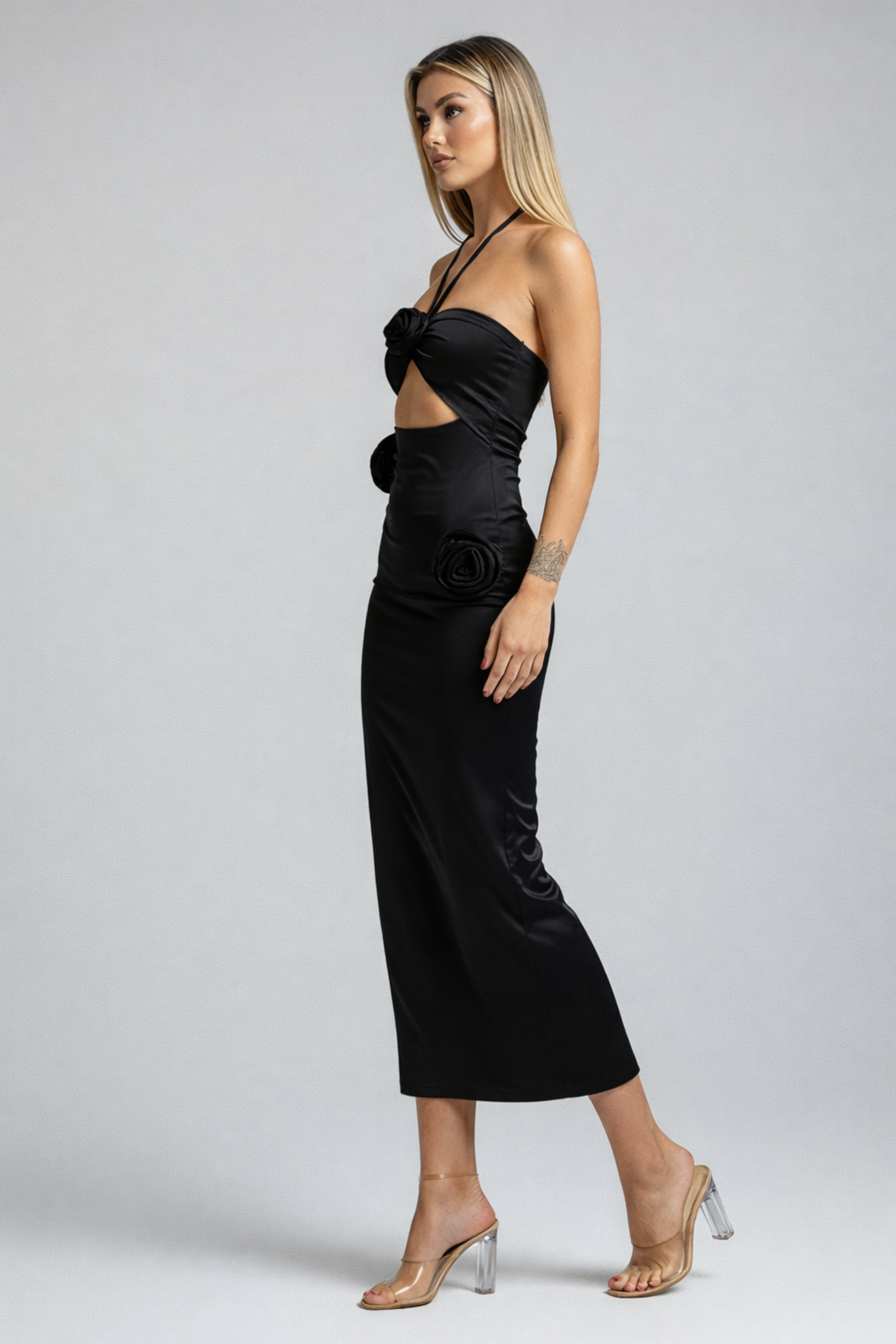Rosalia | Midi Dress with Halter Neck