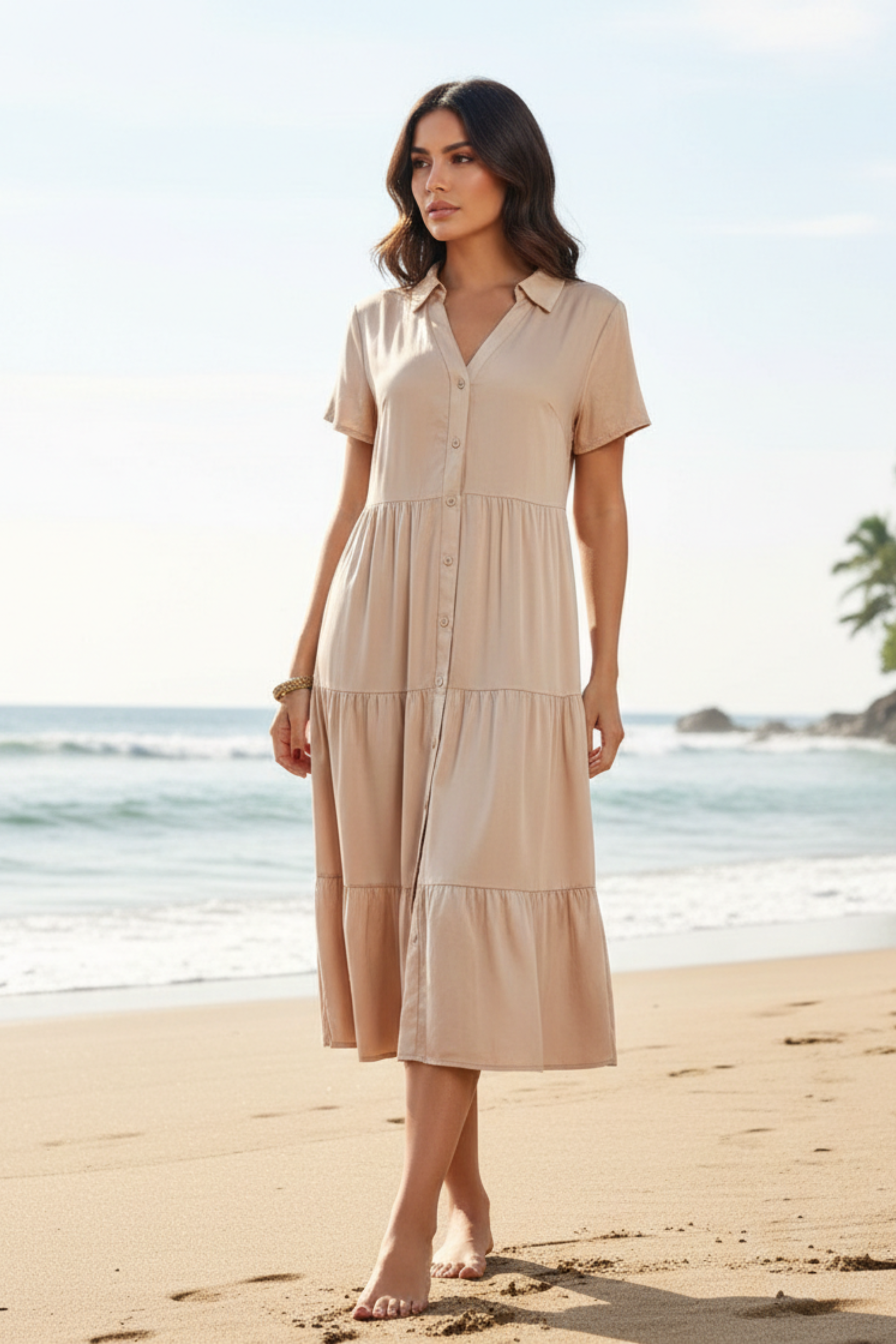 Amara | Midi Dress with Button-Front