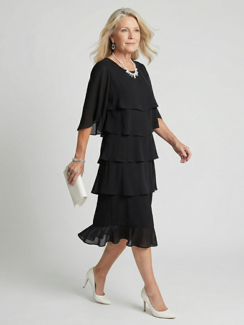 Malena | Tiered Layered Midi Dress