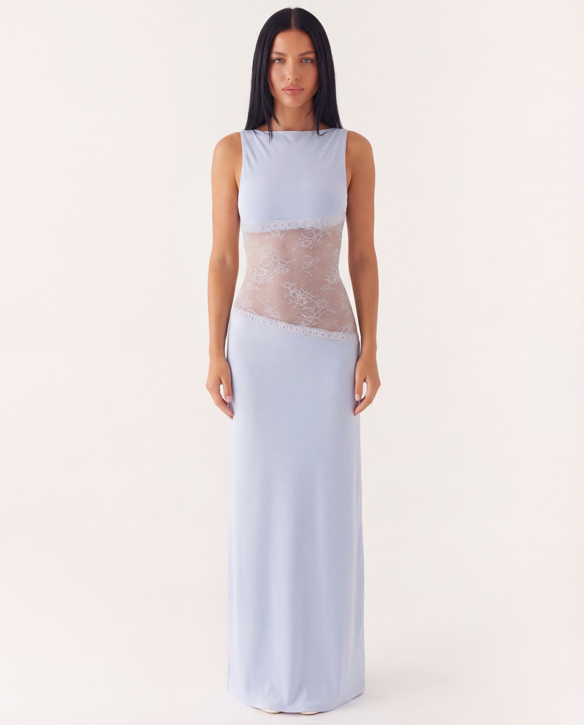 Marta | Lace Waist Open Back Maxi Dress