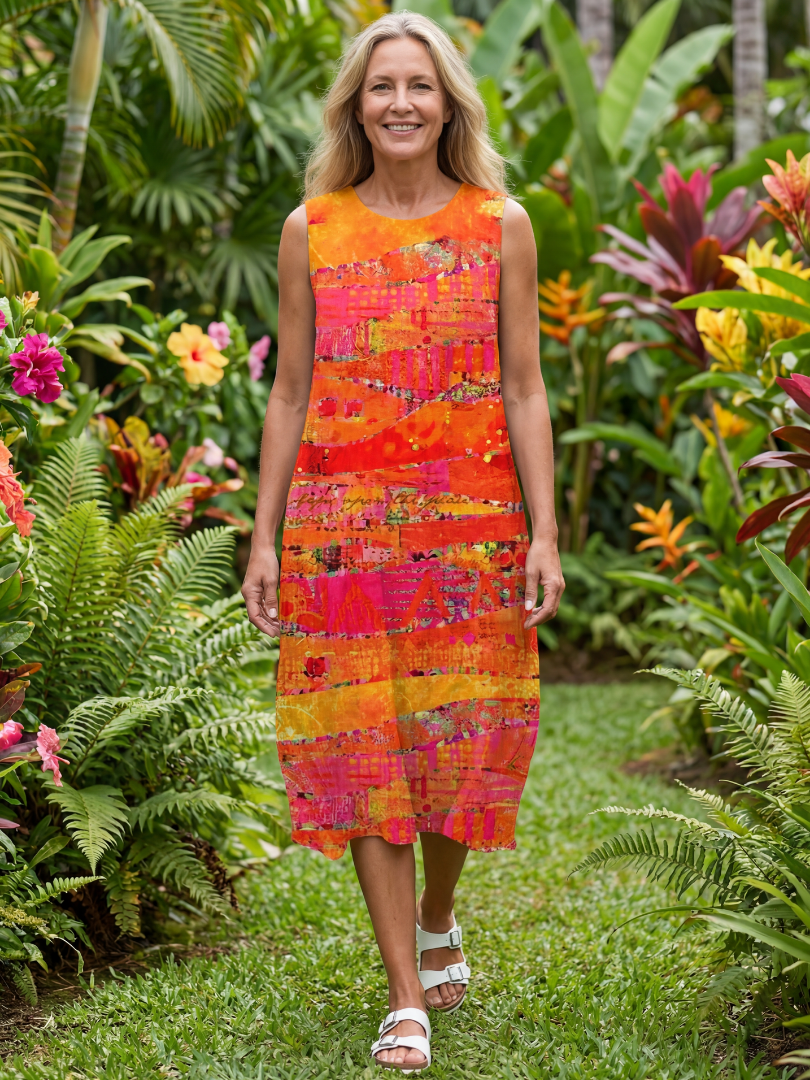 Orla | Painted Print Midi Dress