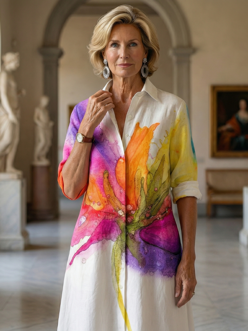 Opal | Painted Floral Midi Dress