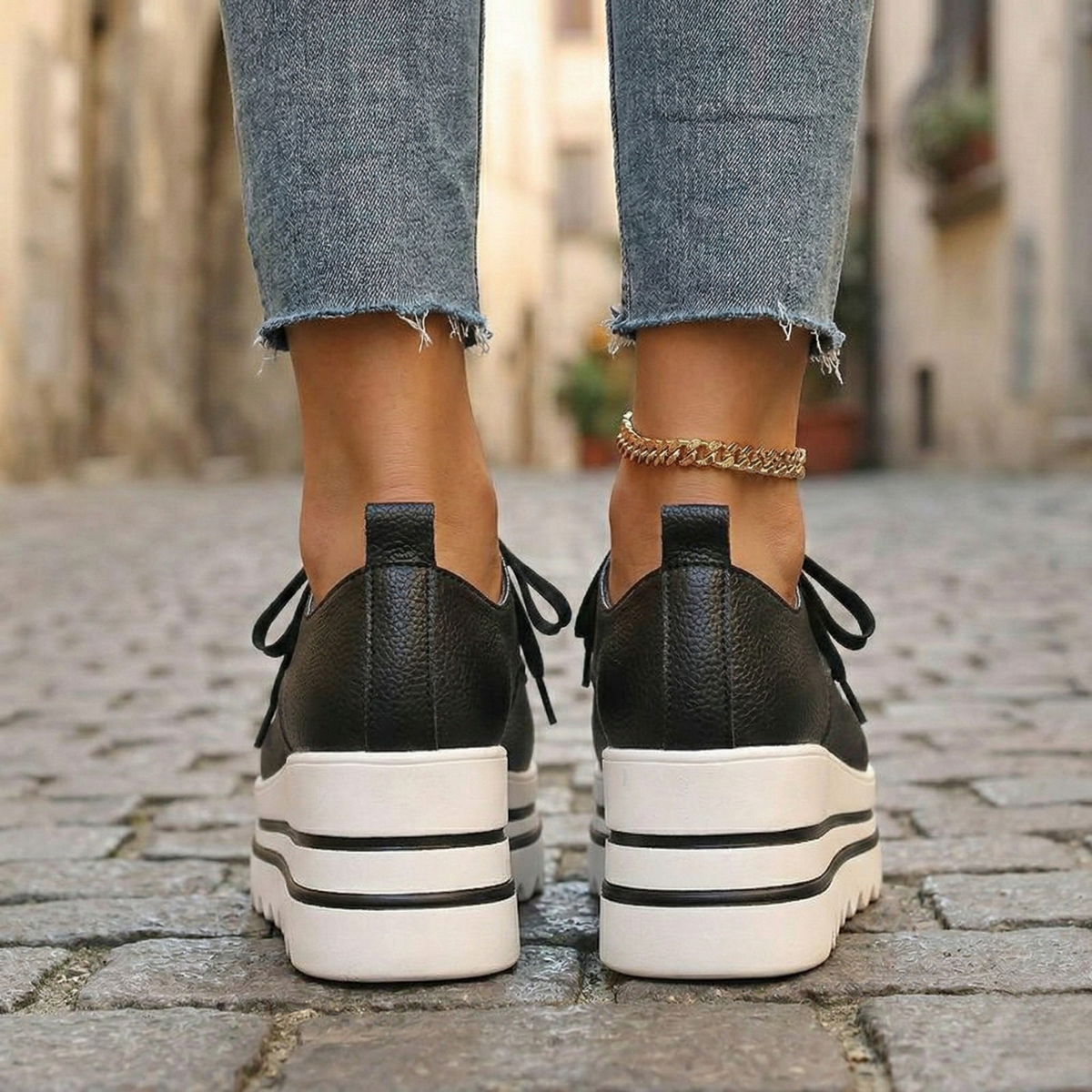 Camille | Lace-Up Cushioned Sole Oxford Shoes