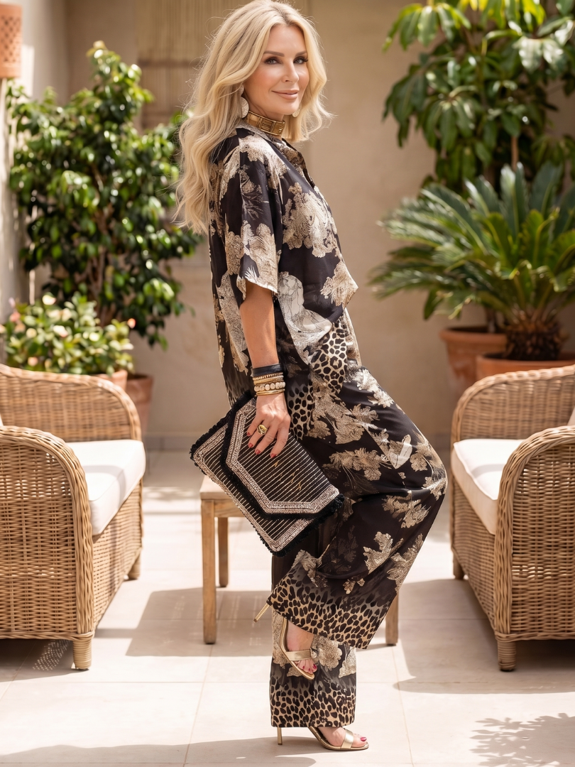 Fernanda | Printed Wide Leg Wrap Top Co-ord Set