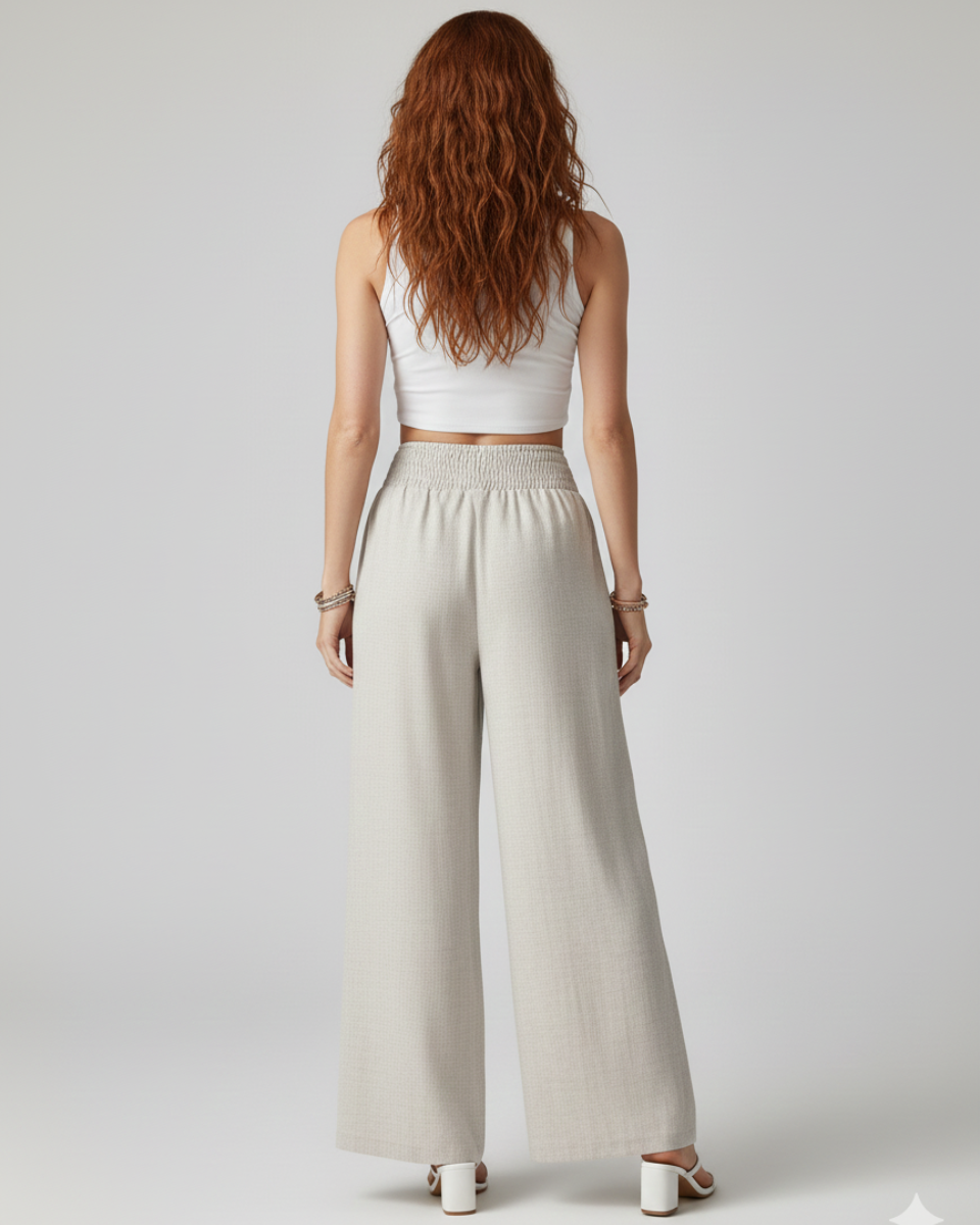 Lina | Wide-Leg Pants with Elastic Waist