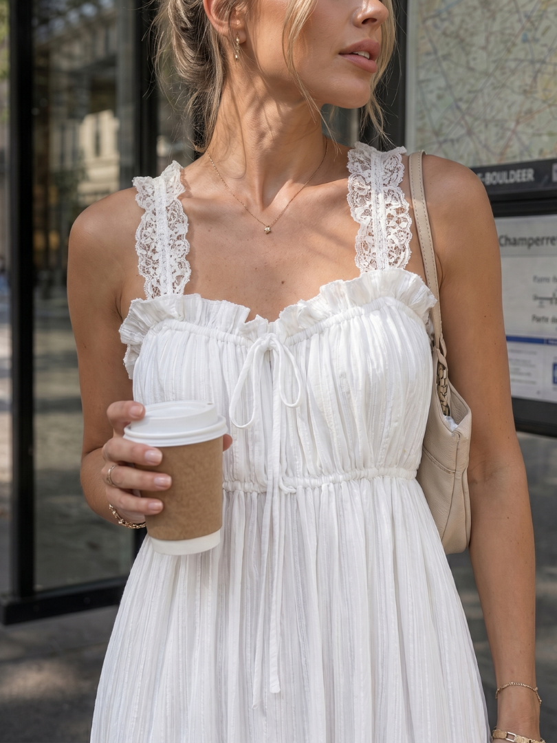 Tessa | Ruffle Strap Flowing Midi Dress