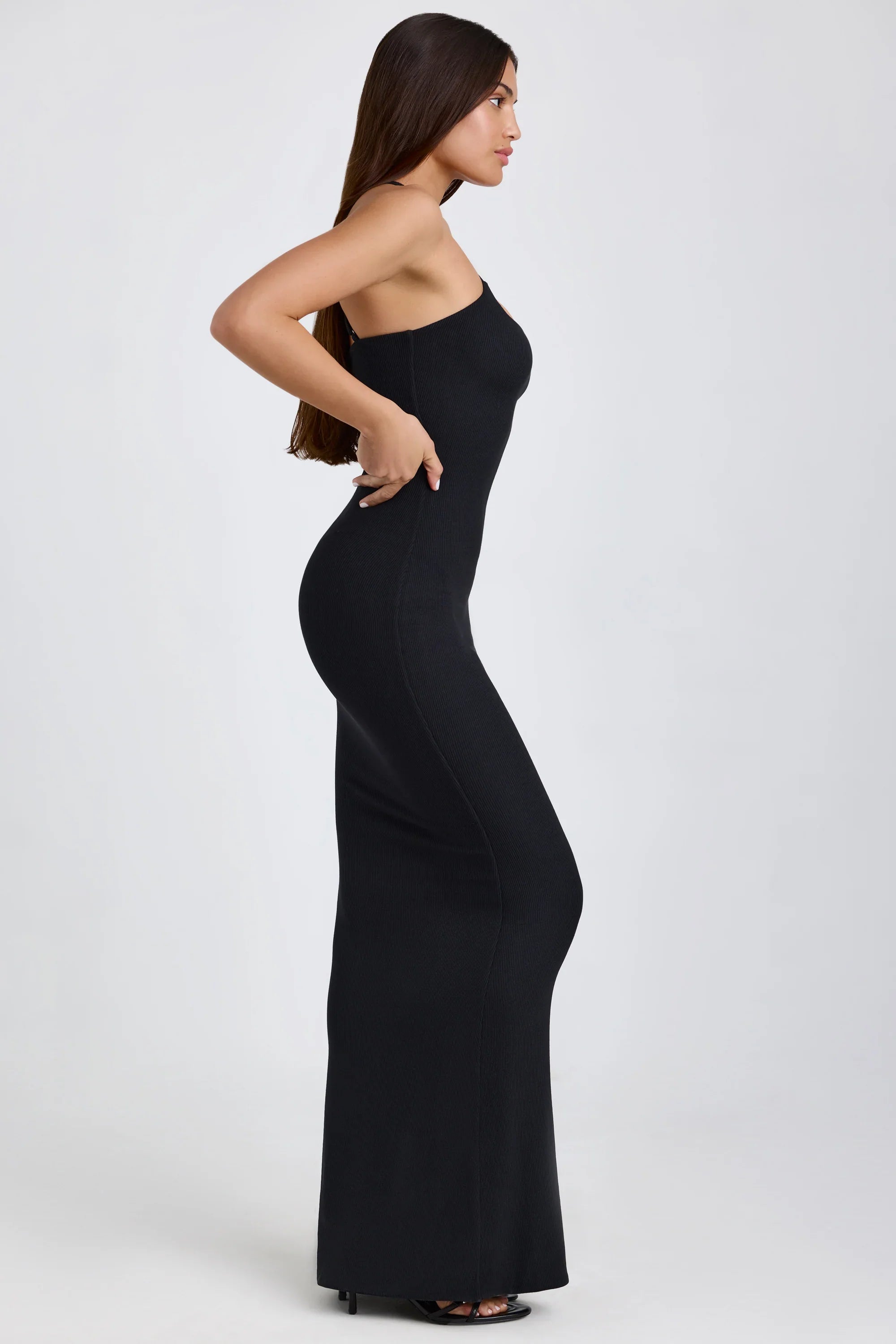 Aurelia | Ribbed Halterneck Twisted Maxi Dress