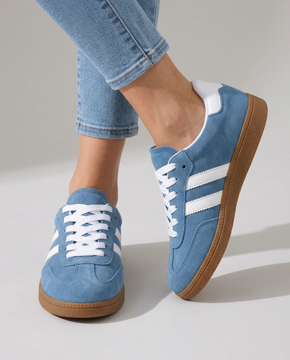 Soraya | Retro Striped Low-Top Lace-Up Sneakers