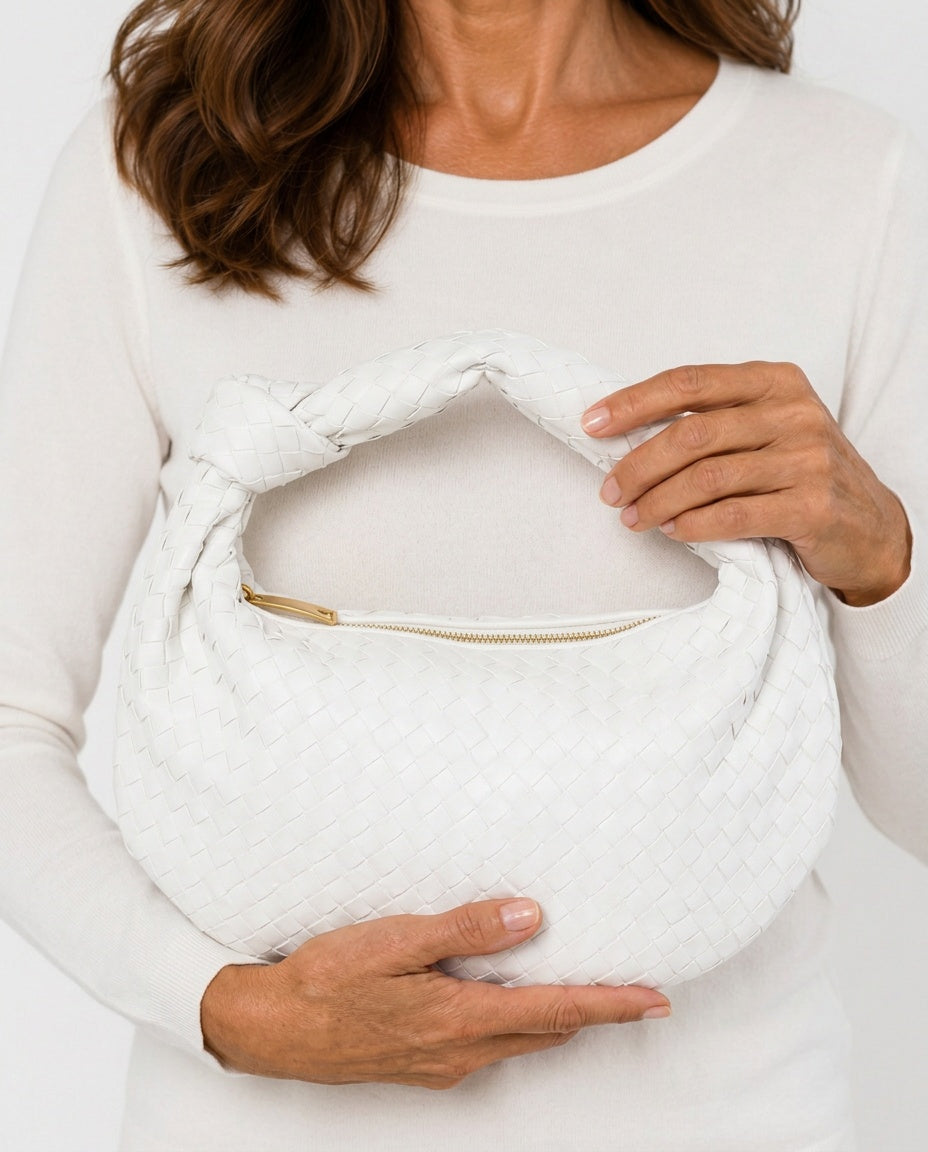 Hand-Woven Structured Shoulder Bag