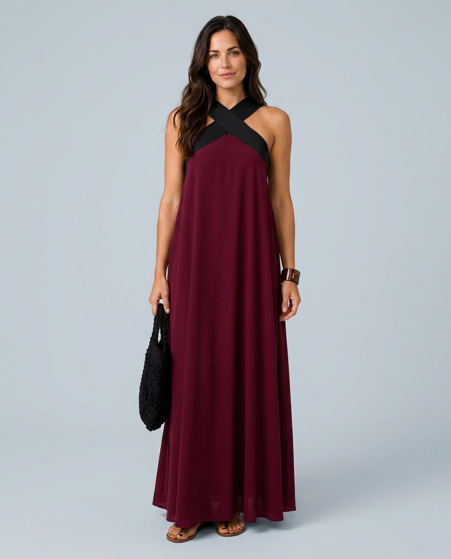 Celene | Cross Front Maxi Dress