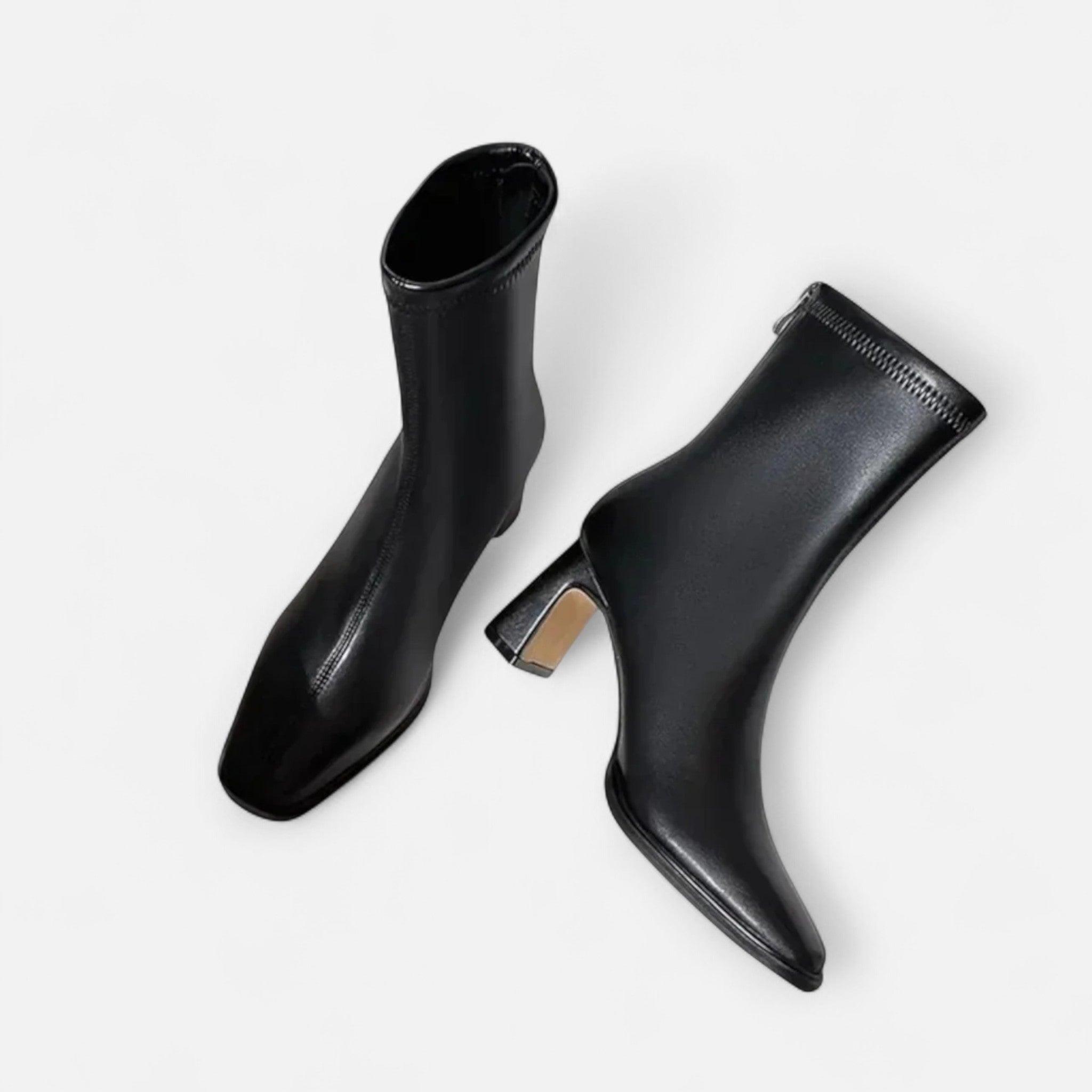 Sabine | Square Toe Block Heel Ankle Boots