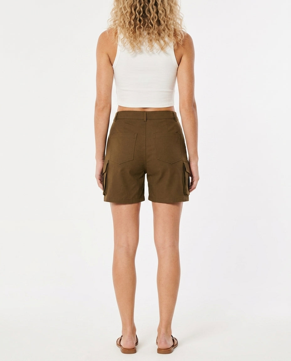 Aurelia | High Waist Bermuda Cargo Shorts