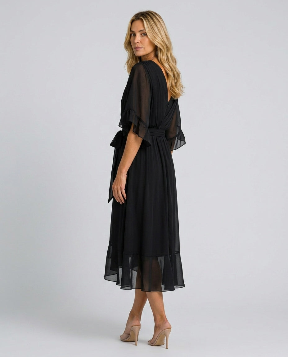 Senna | V-Neck Flowy Midi Dress