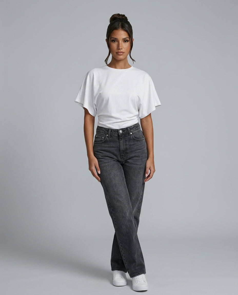 Anais | Cropped Ruched Wide-Sleeve Top