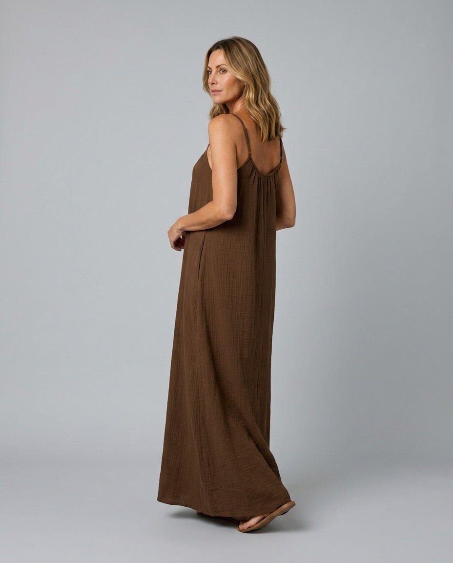 Isabela | Loose Fit Spaghetti Strap Maxi Dress