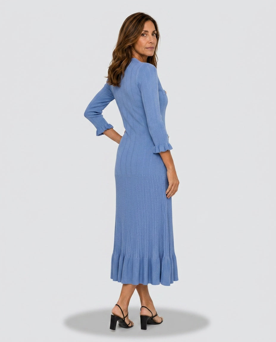 Callum | Button-Front A-Line Knit Midi Dress