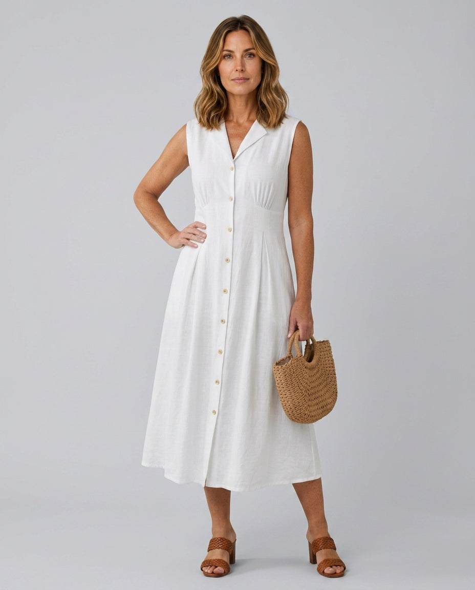 Celyn | Stack Button Midi Dress