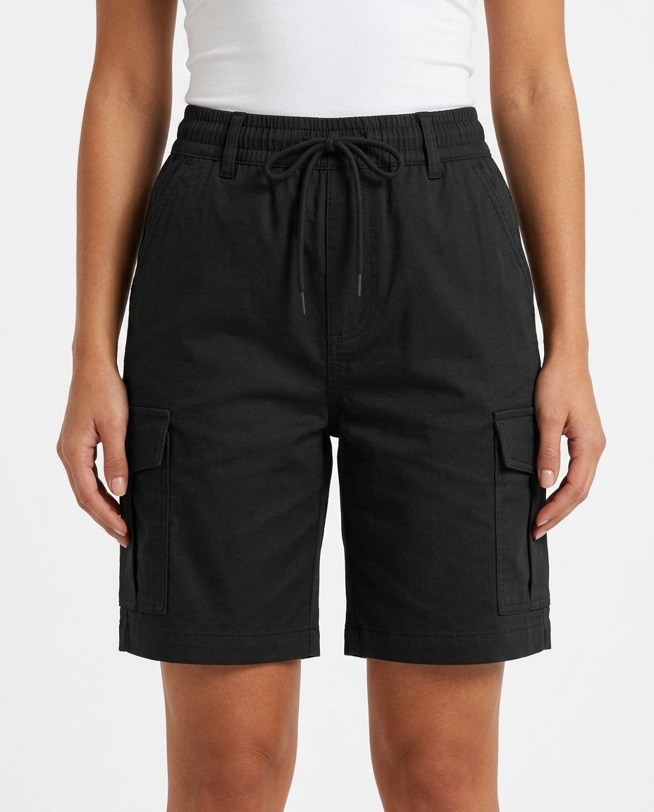 Pilar | High Waist Elastic Waist Sports Shorts with Pockets