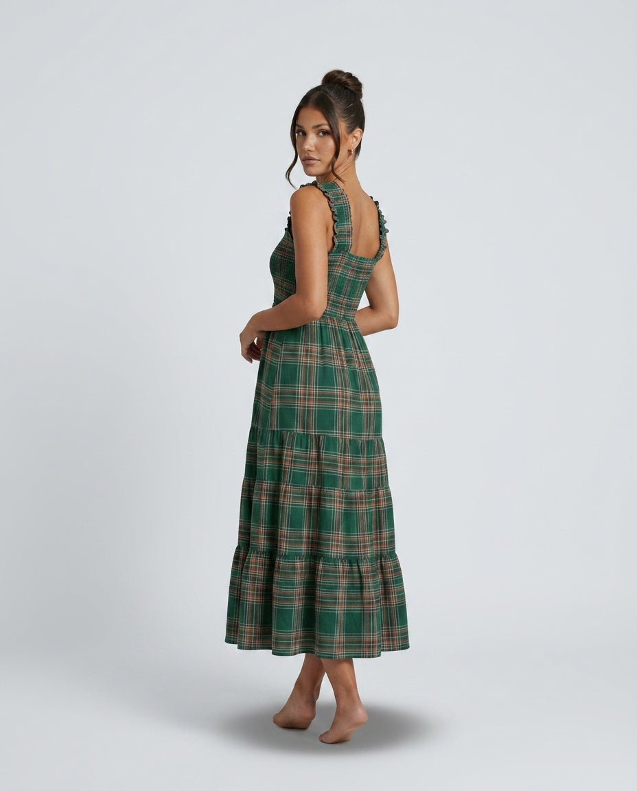 Noelle | Festive Cotton-Blend Maxi Dress