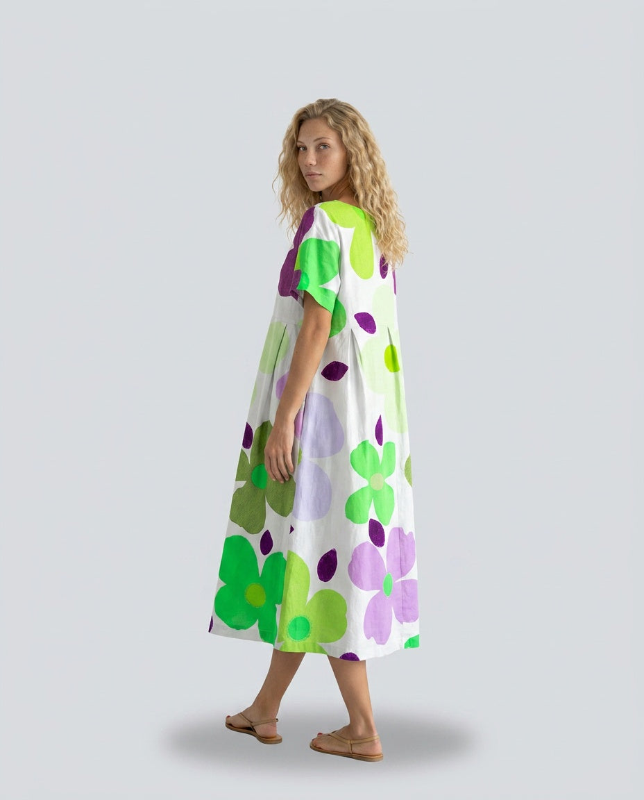 Sofia | Floral Print Summer Midi Dress