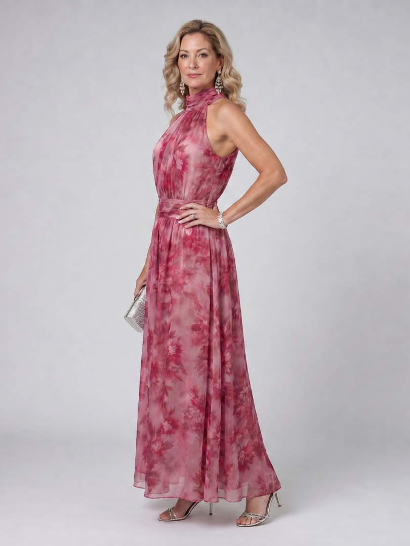 Sawyer | Halter Neck Flowy Midi Dress
