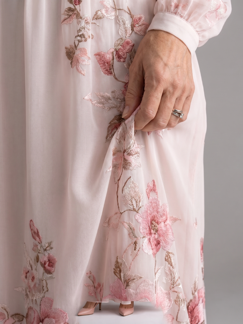 Ottilie | Long Sleeve Floral Flowy Midi Dress