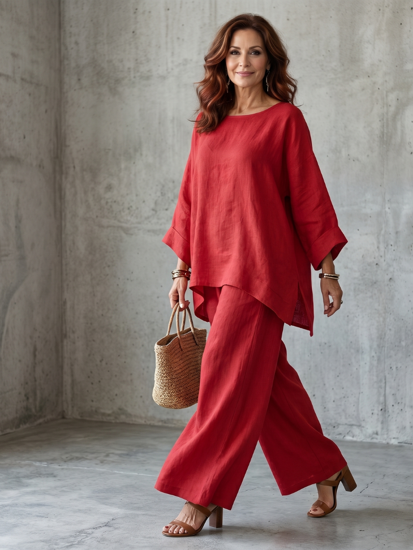 Prue | Oversized Tunic Wide Leg Pant Co-ord Set