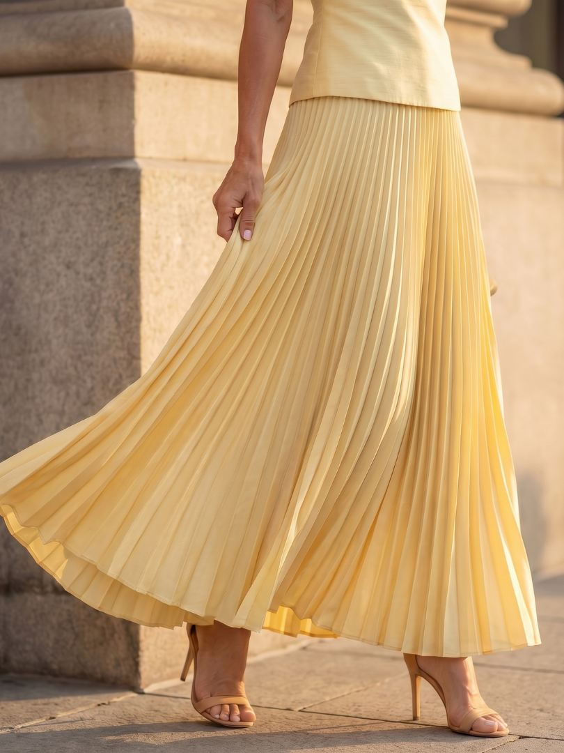 Mariana | Structured Bodice Pleated Midi Co-ord Set