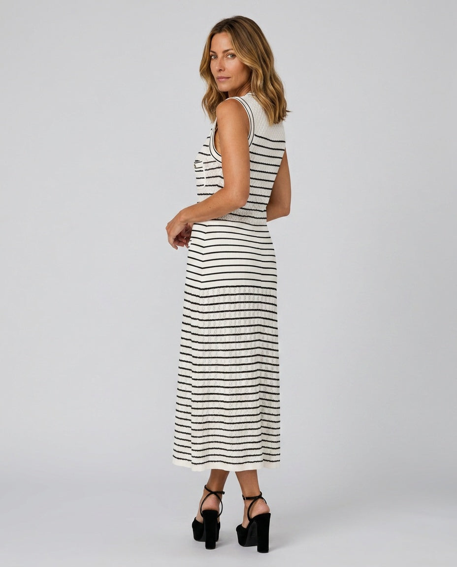 Mabel | Striped Knit Midi Dress