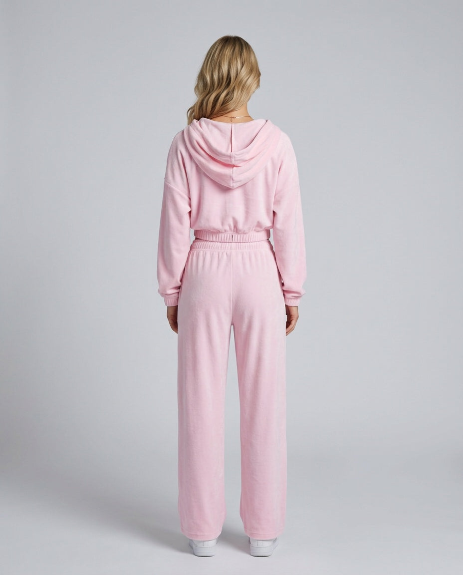 Lena | Zip Crop Top & Relaxed Trouser Two-Piece Set