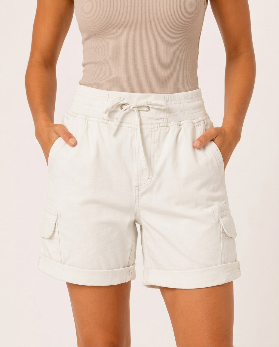Isolde | Relaxed Cargo Shorts with Drawstring & Flap Pockets