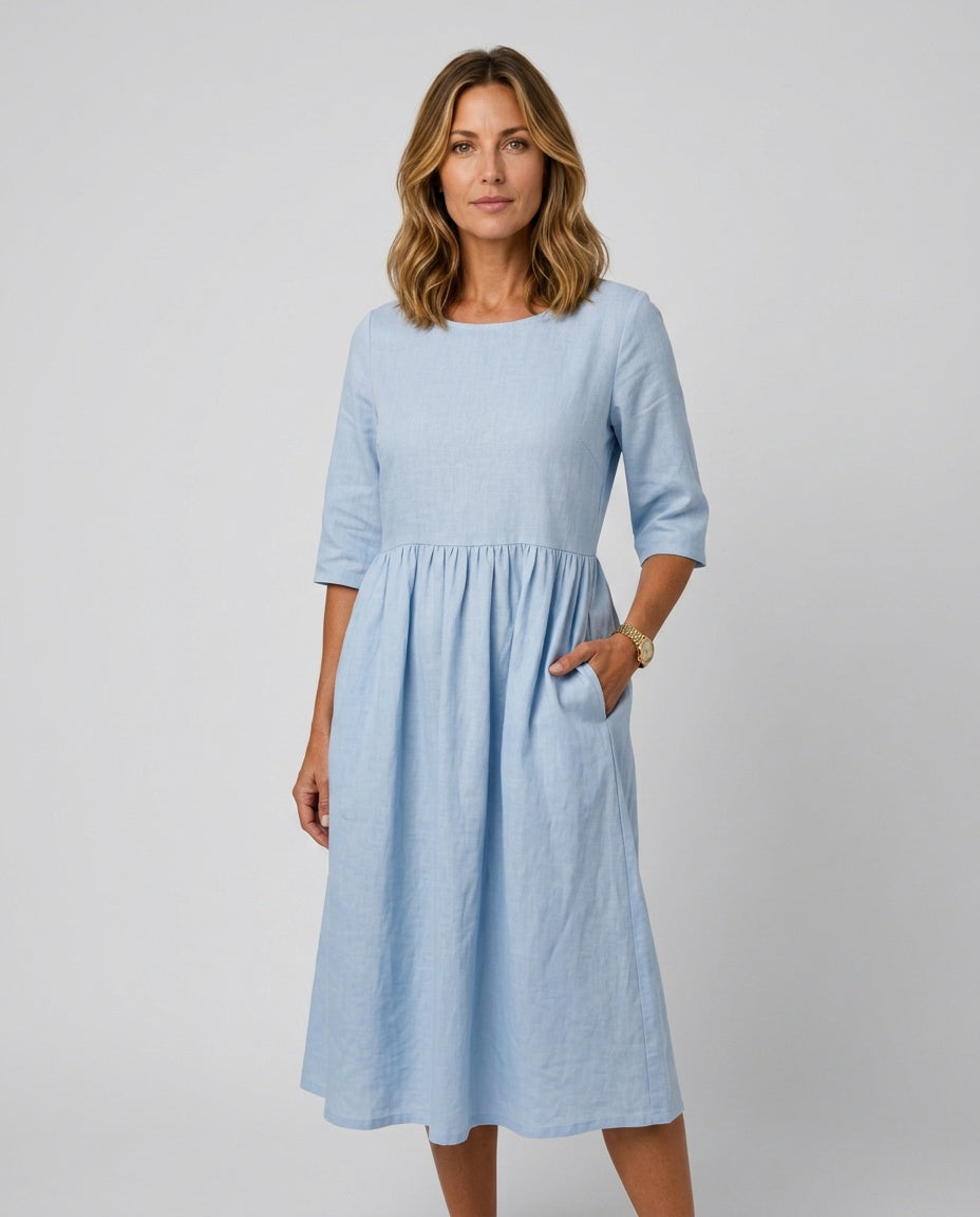 Waverly | Flowy Blue Midi Dress