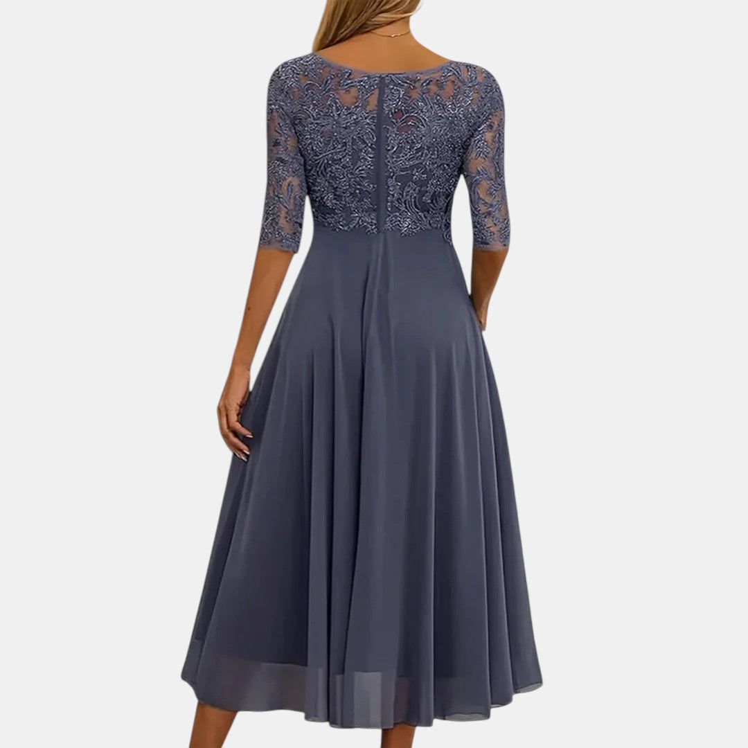 Giselle | Lace-Trim Midi Dress