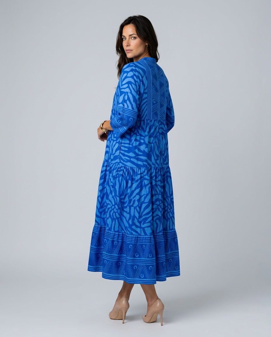 Billie | Button Front Flowy Midi Dress