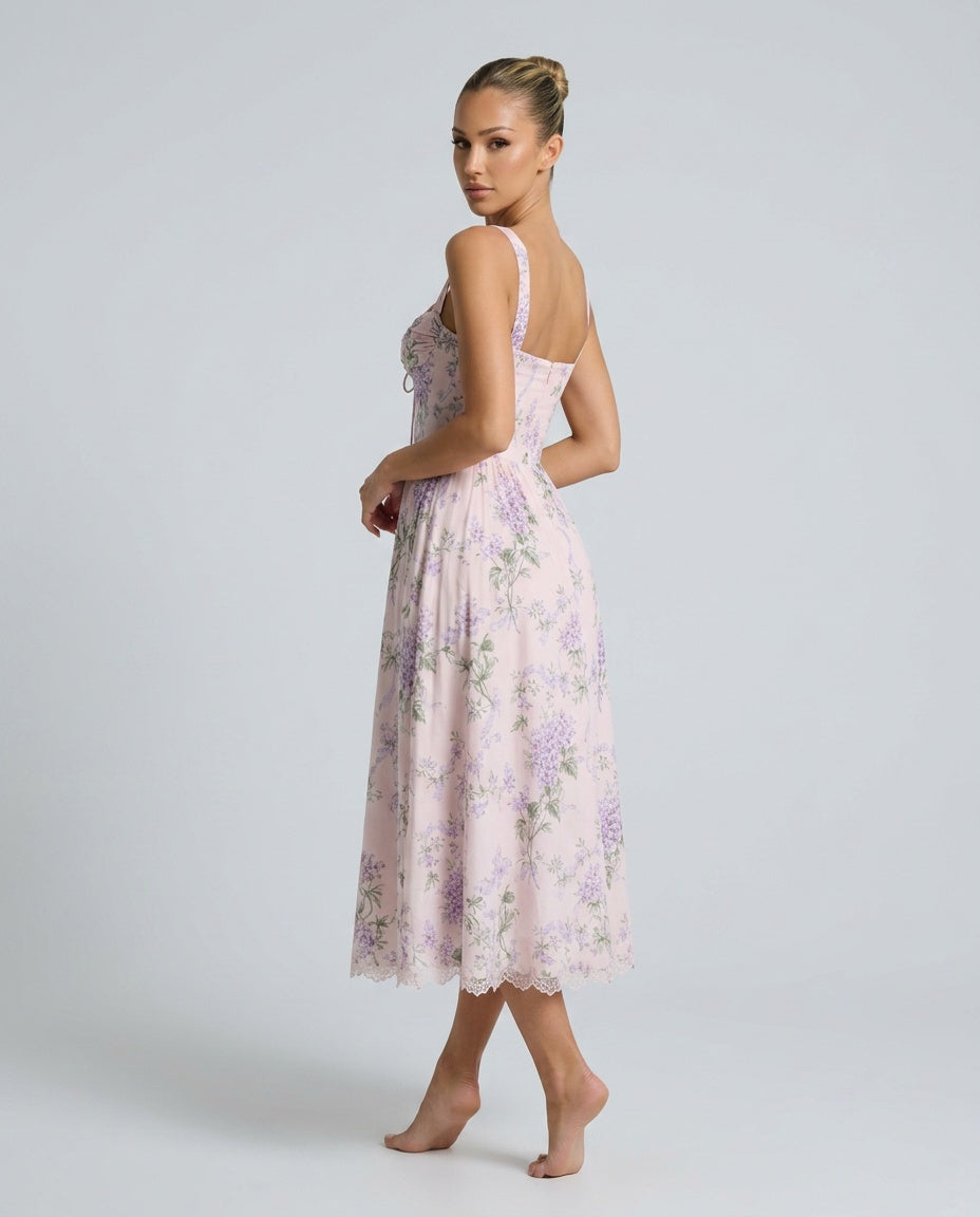 Jimena | Soft Corset Structured Bodice Midi Dress