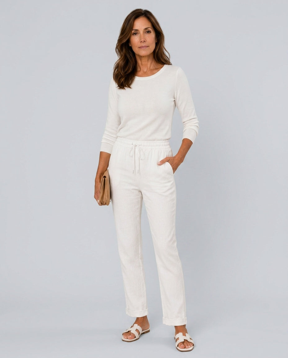 Marisol | Relaxed Straight Leg Linen-Blend Trousers