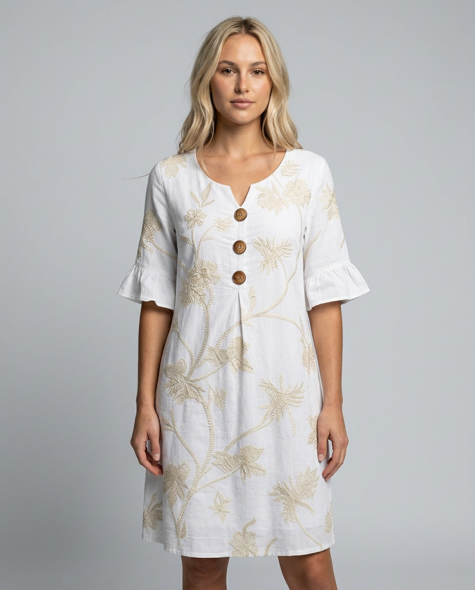 Isabela | Floral Cotton-Blend Midi Dress
