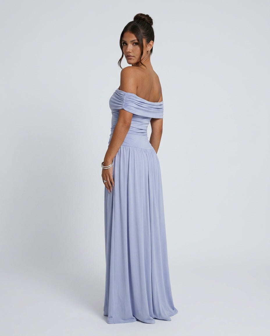 Zara | Strapless Ruched Pleated Maxi Dress